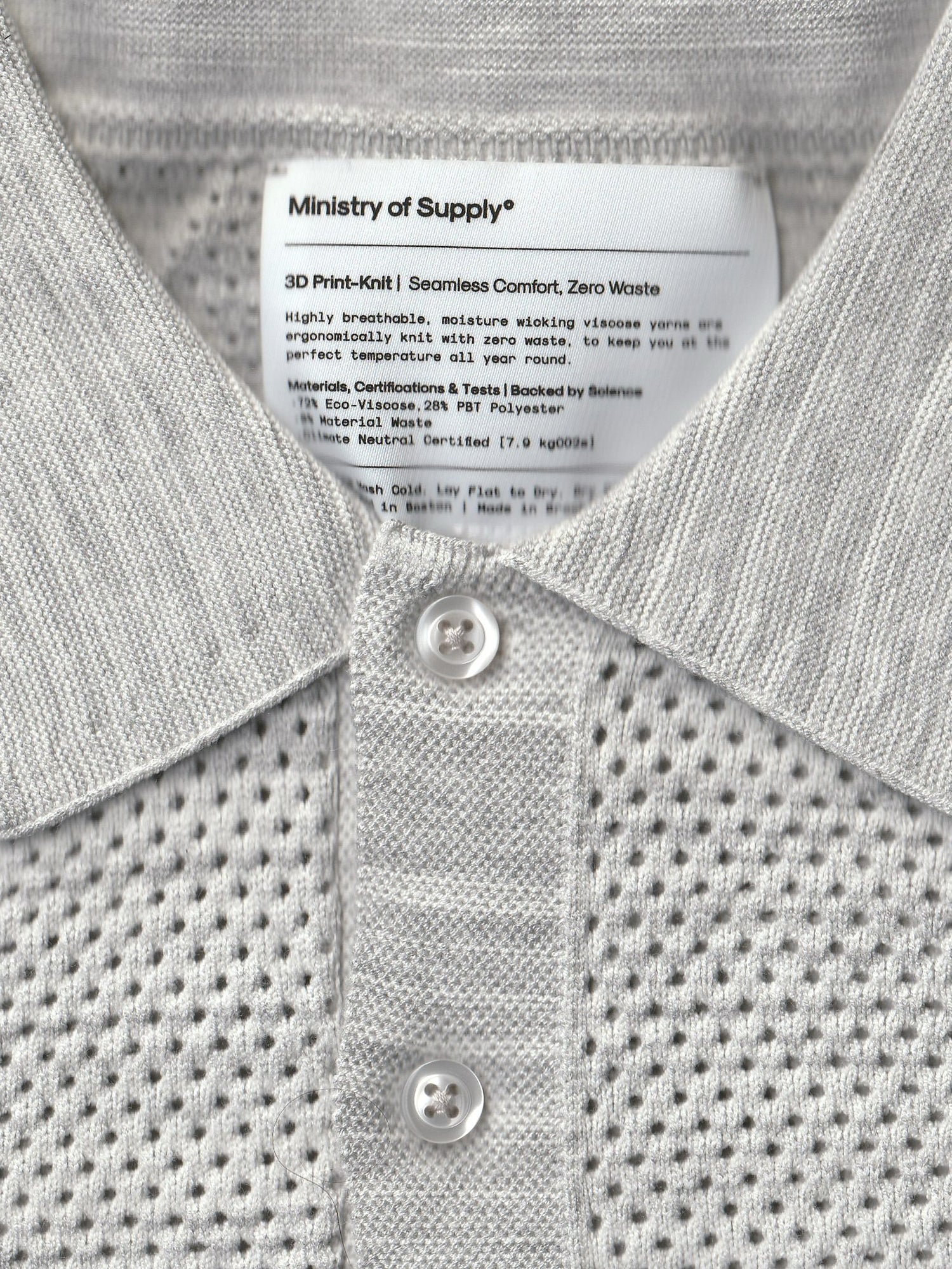 Men's Labs 3D Print-Knit Air Polo - Ivory - Light Blue Color Block ...