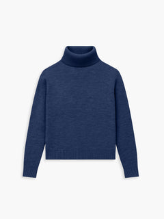 Women's Travel Merino Turtleneck - Cobalt