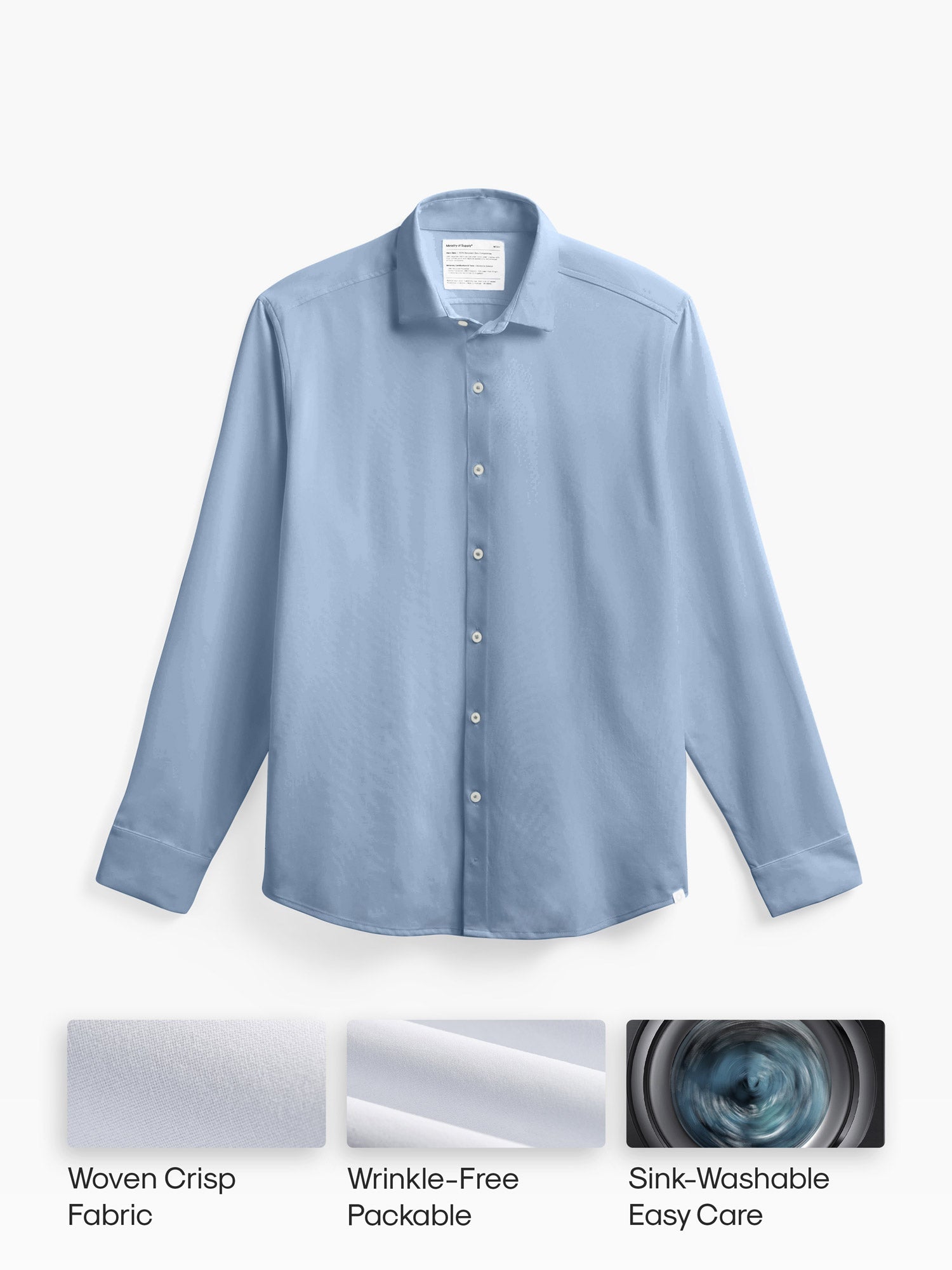 wrinkle free oxford dress shirts Mens Performance Shirt | Blue Length:Royal Cathedral 145