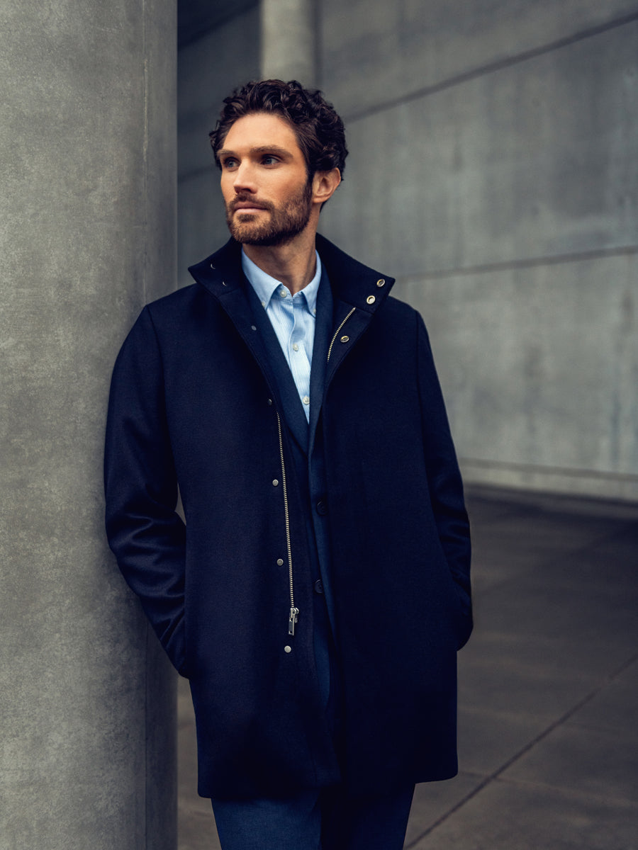 Men's Mercury Heated Town Coat - Navy – Ministry of Supply