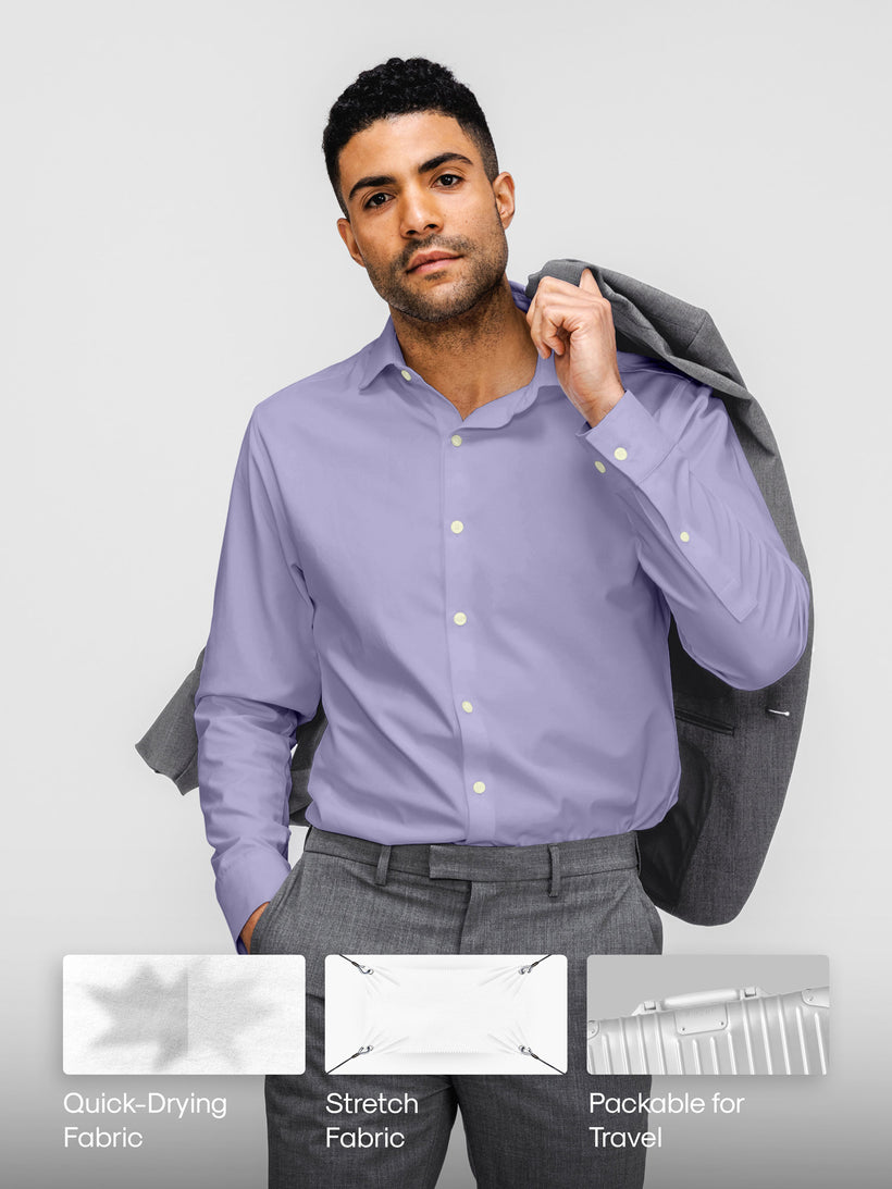 Mens Performance Dress Shirt | Purple