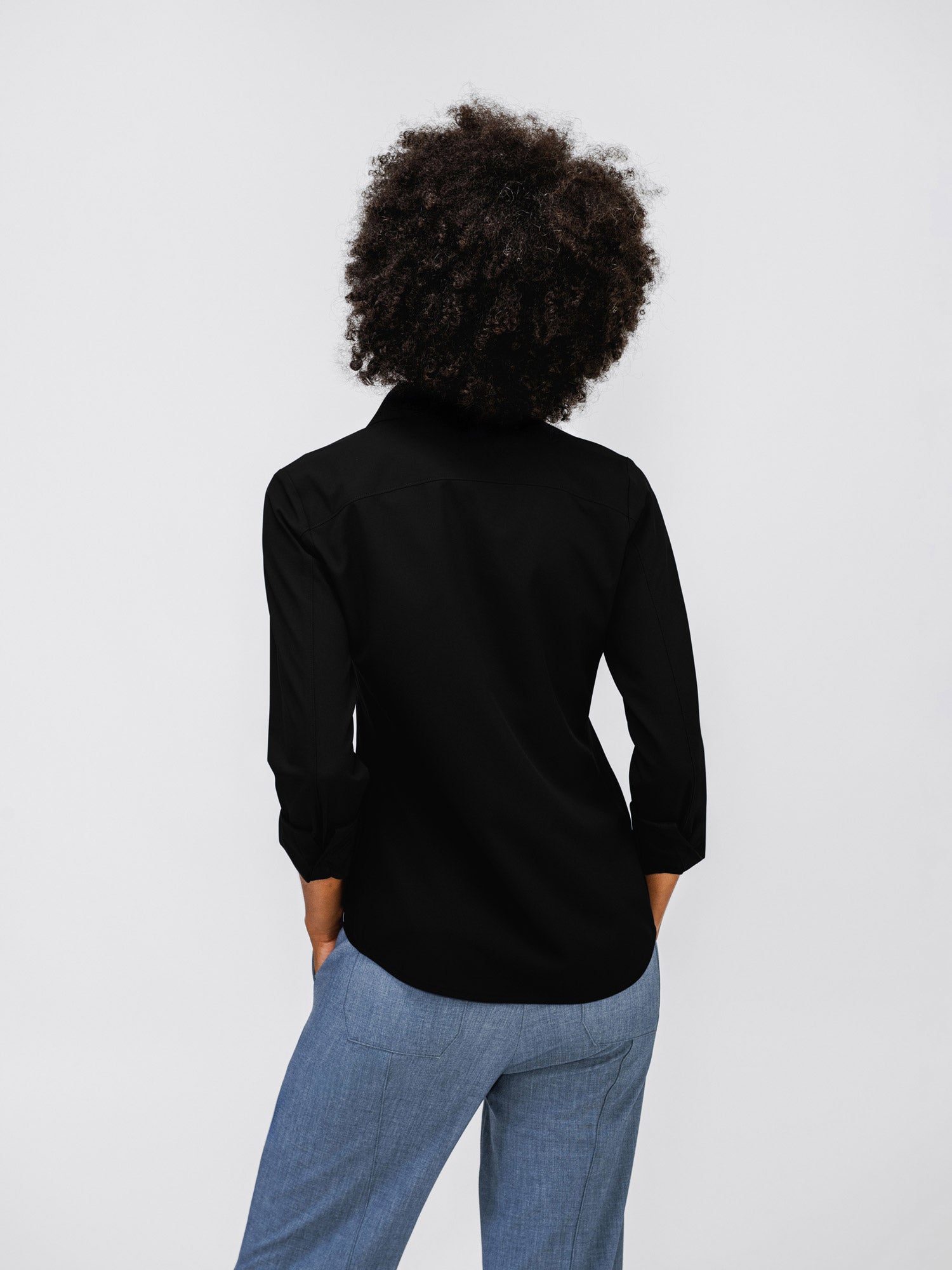 Womens Merino Wool Tee | Black | Machine Washable, Wrinkle Free