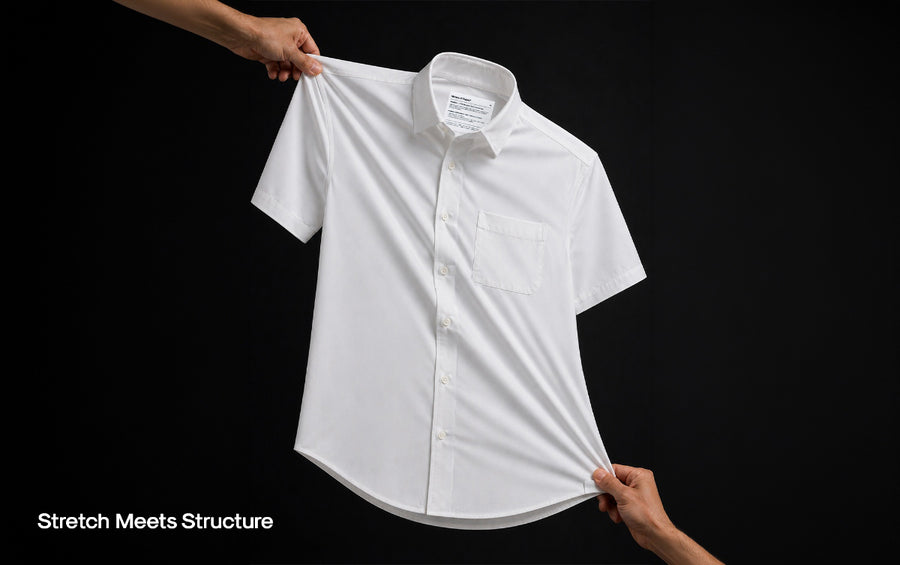 M's AeroPoplin Short Sleeve Shirt [Business Class Comfort]
