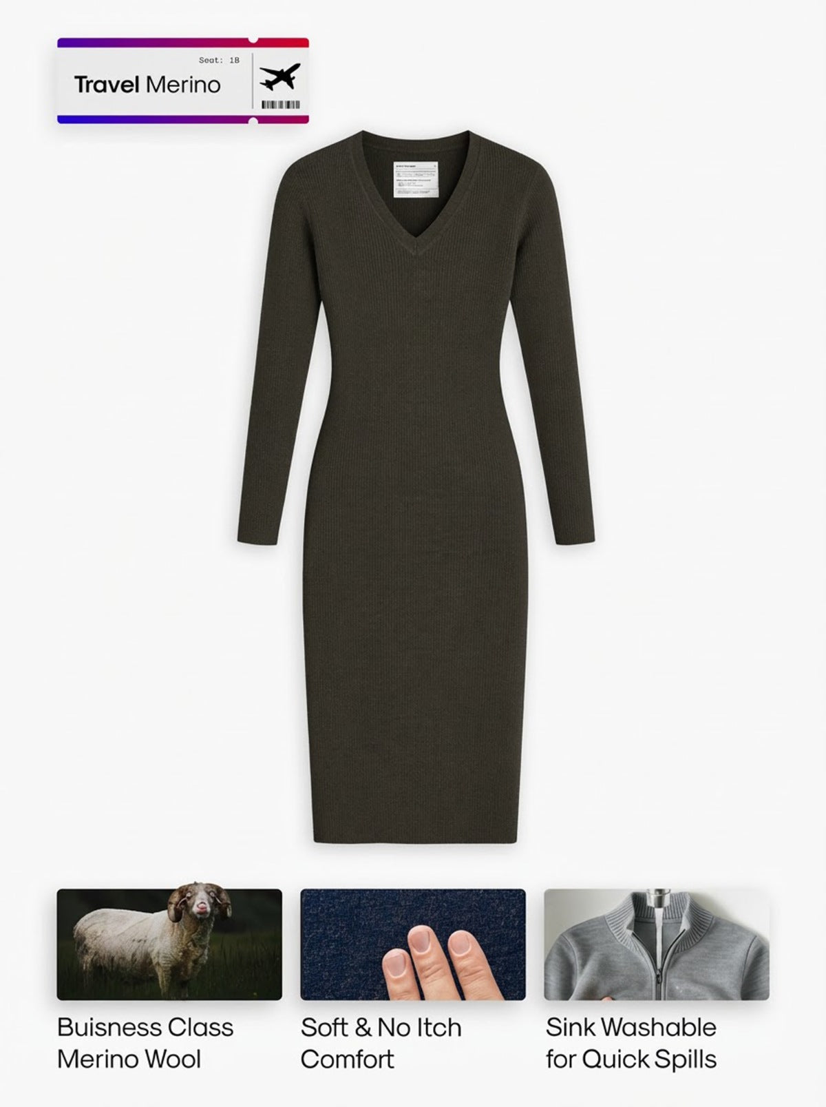 merino wool travel dress Womens Merino Wool Travel Dress