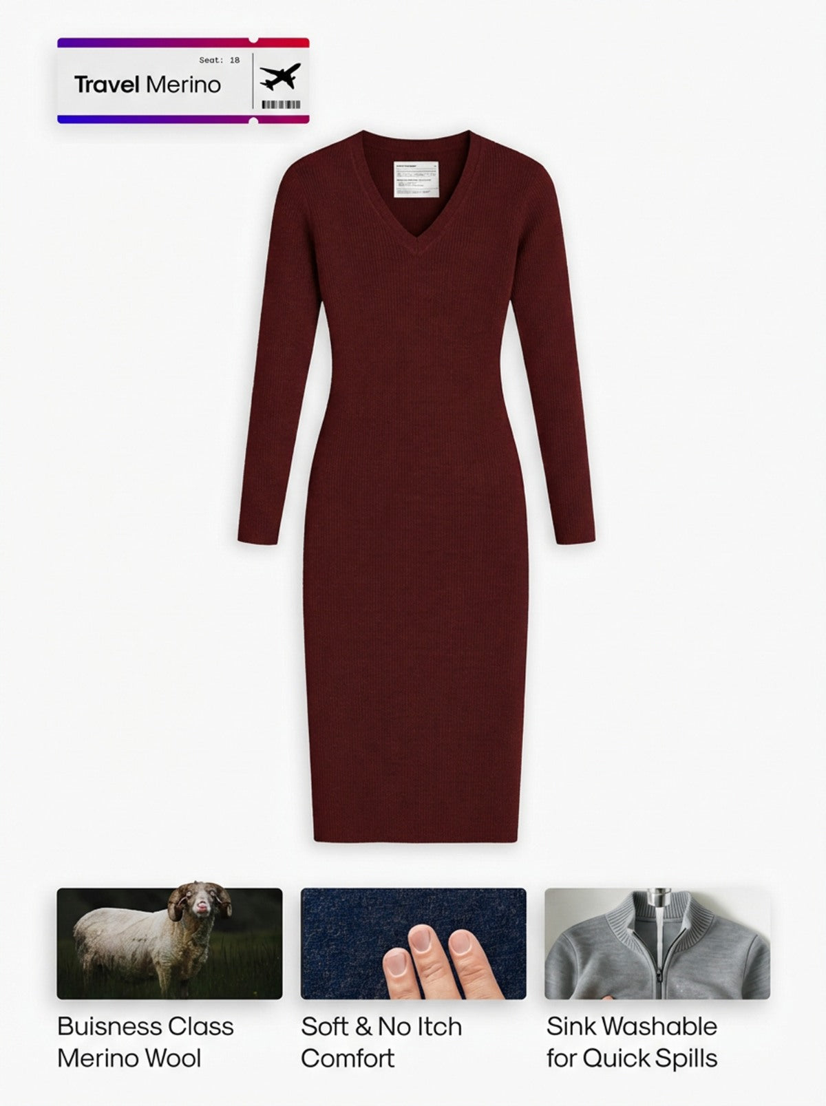 Womens Merino Wool Travel Dress Womens Merino Wool Travel Dress